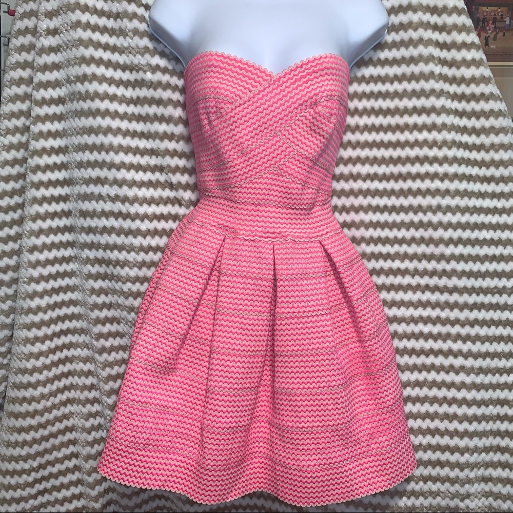 L’atiste by Amy Strapless pink bandage dress, M